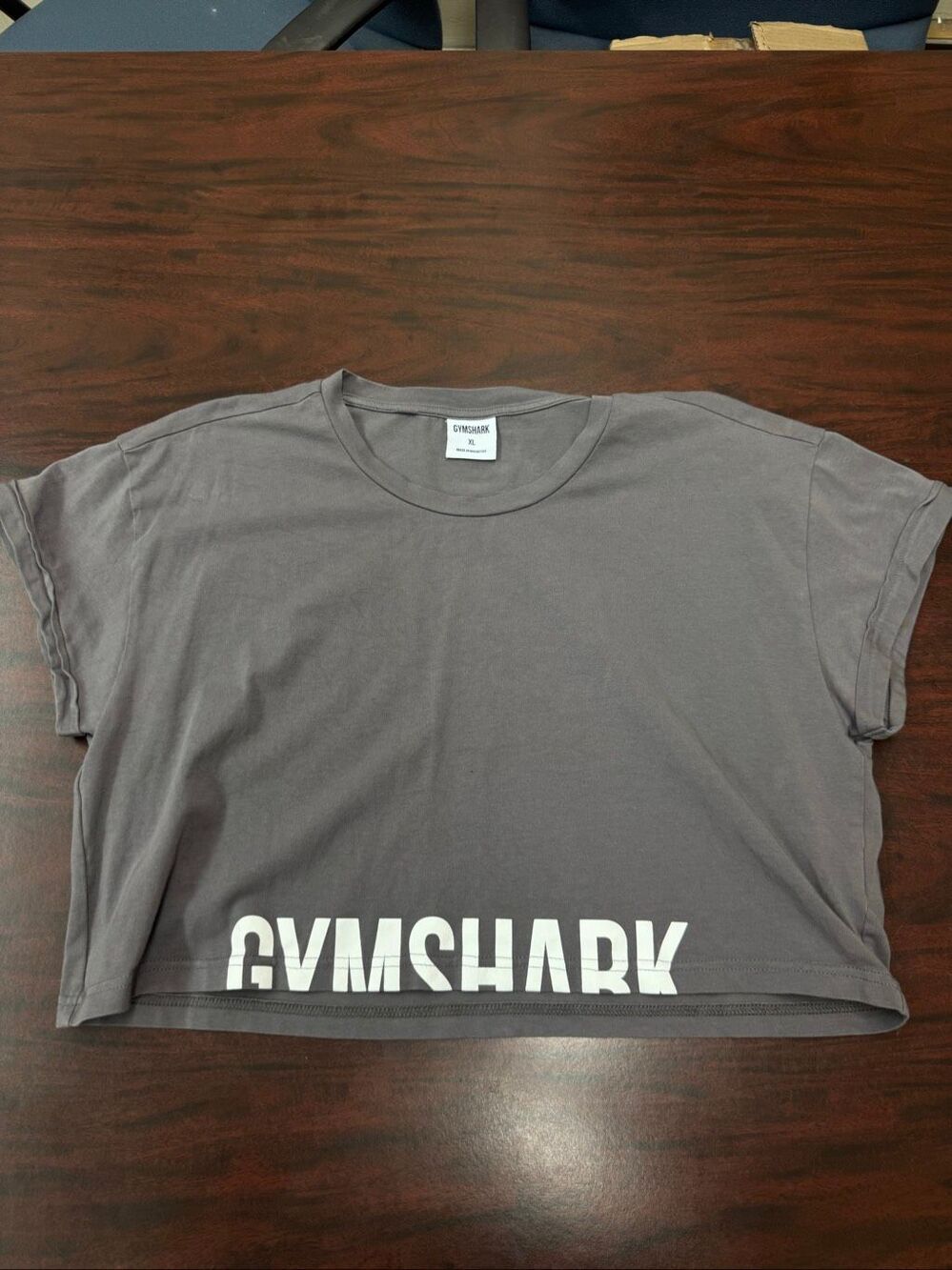 Gymshark Gray Short Sleeve Athletic Crop Top Size X-Large